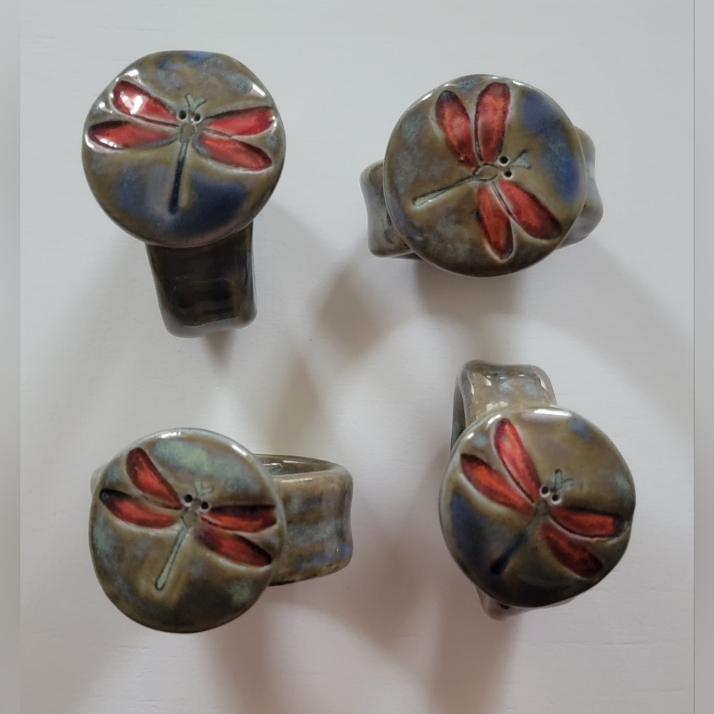 Dragonfly Handmade Ceramic Napkin Rings